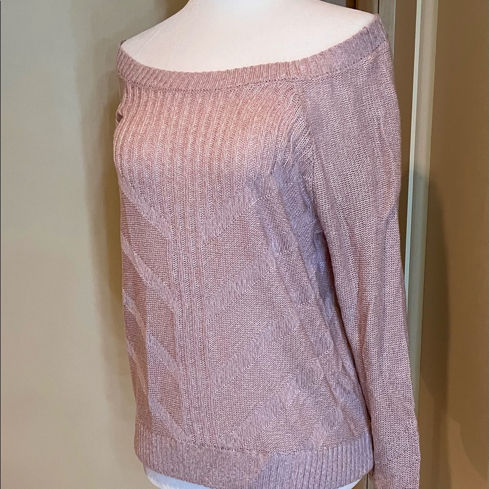 COPY - New York & Company Soho Jeans light pink sweater, off shoulder cute XS N…